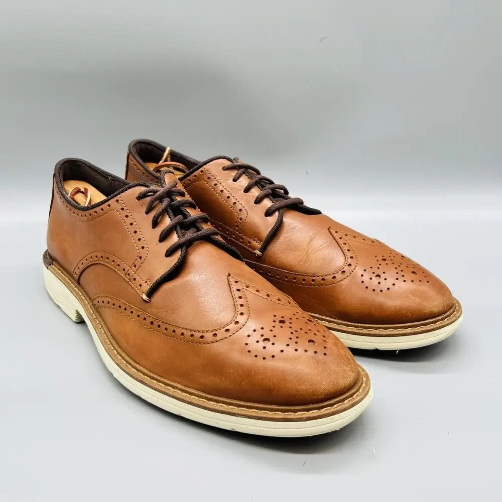 Cole Haan Shoes Mens 12 Brown Leather Grandseries Wingtip Oxford Dress Brogue